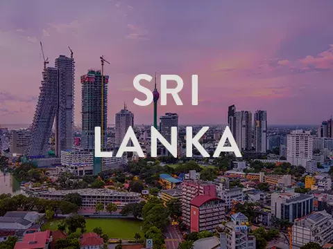 Aerial shot of Sri Lanka